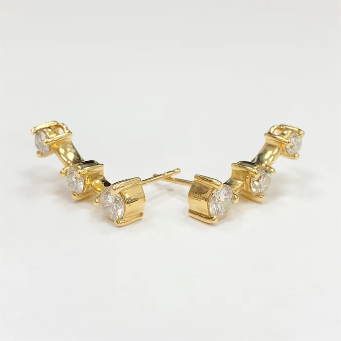 Beauvince Grape Wine Ear Climbers Falls 110 ct Diamonds in Yellow Gold Beauvince Earrings
