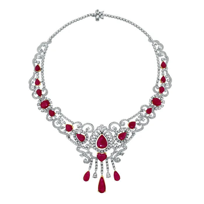Beauvince Necklaces Regalia Ruby Diamond Necklace 5581 ct Diamonds Rubies in White Gold Beauvince Necklaces Regalia Ruby Diamond Necklace 5581 ct Diamonds Rubies in White Gold