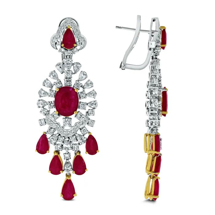 Beauvince Necklaces Regalia Ruby Diamond Necklace 5581 ct Diamonds Rubies in White Gold