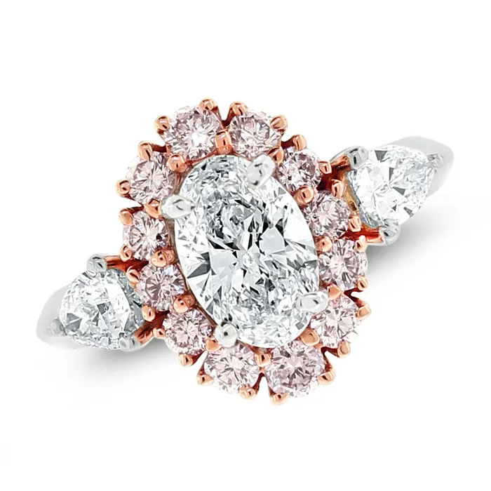 Beauvince Rings Beauvince Ariana Engagement Ring 108 ct Oval G IF GIA Diamond in Rose Gold Platinum