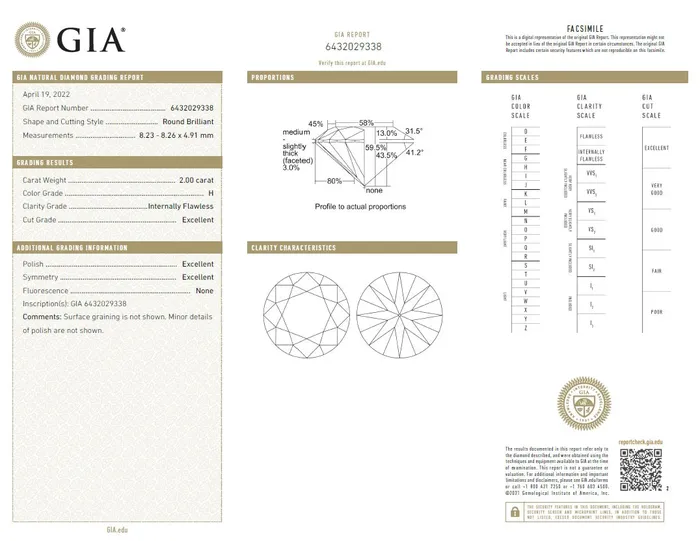 Beauvince Rings Beauvince GIA 200 Carat Round H Internally Flawless Engagement Ring Beauvince Rings Beauvince GIA 200 Carat Round H Internally Flawless Engagement Ring