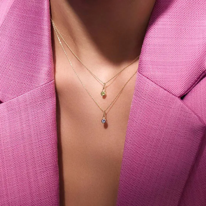 Birthstone Charm January Eline Rosina Charm Necklaces