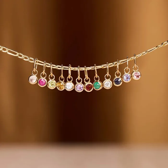 Birthstone Charm January Eline Rosina Charm Necklaces