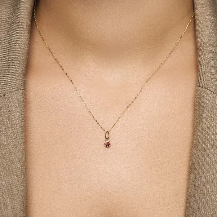 Birthstone Charm January Eline Rosina Charm Necklaces
