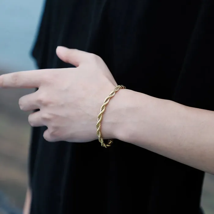 Bracelets 3mm Rope Bracelet in White Gold The Icetruck