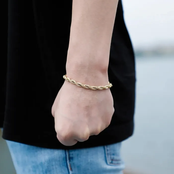 Bracelets 3mm Rope Bracelet in White Gold The Icetruck