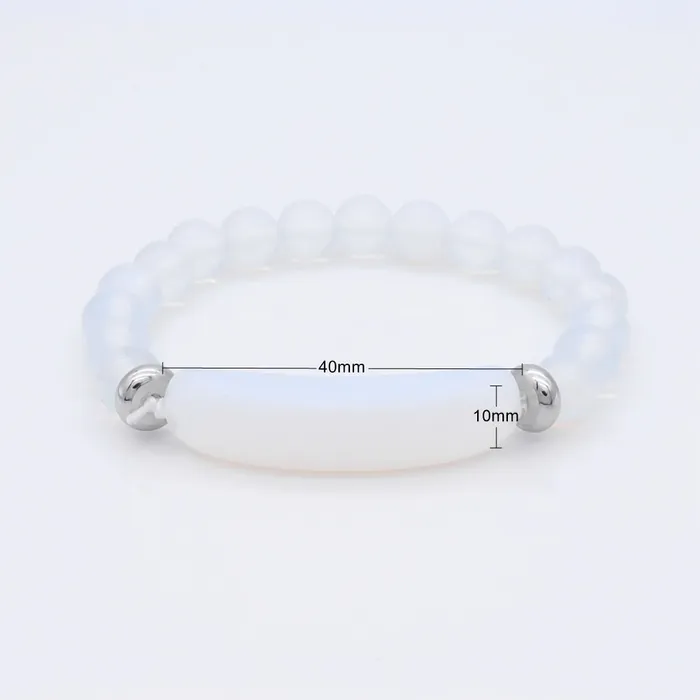 Bracelets Glitters Opalite Semi Precious Stone Bracelet