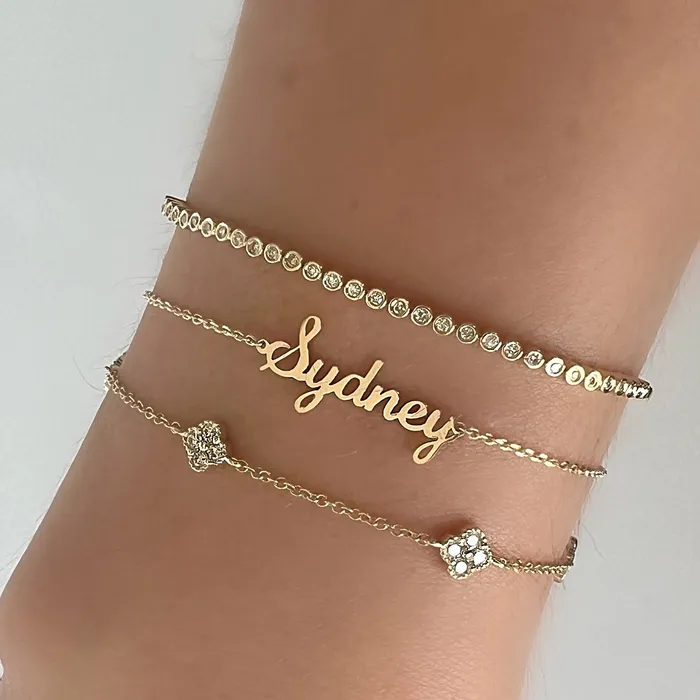 Bracelets Izakov Diamonds Fine Jewelry 14K Gold Diamond Bezel Tennis Bracelet