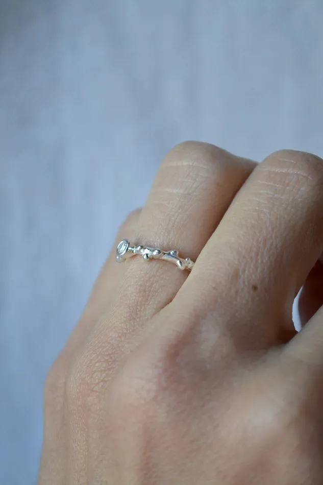 Branch Rings Branch Solitaire Silver Ring