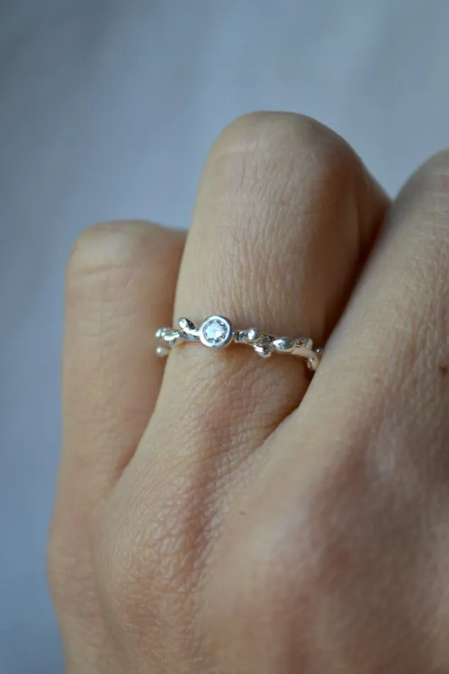 Branch Rings Branch Solitaire Silver Ring