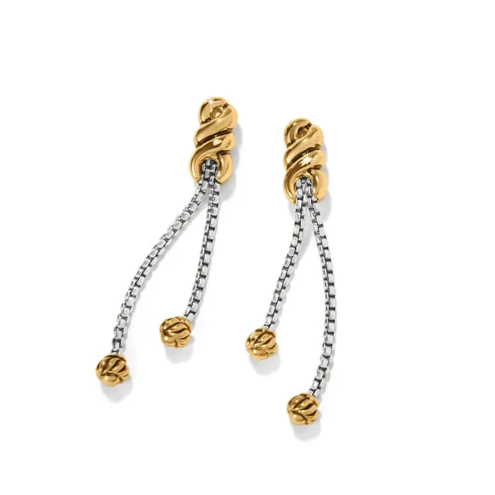 Brighton Earrings Interlok Twist Double Chain Post Drop Earrings