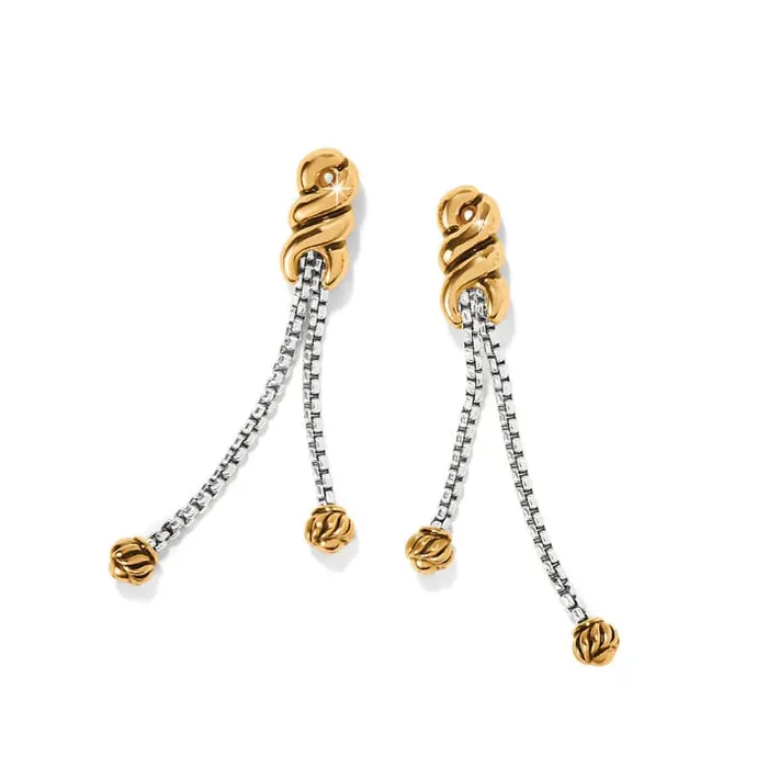 Brighton Earrings Interlok Twist Double Chain Post Drop Earrings