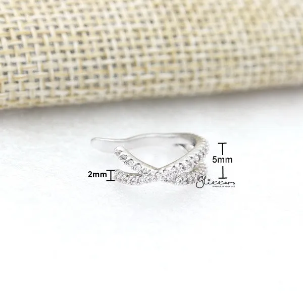 CZ Paved Criss Cross Ear Cuffs Non Piercing Ear Cuffs Glitters Earrings