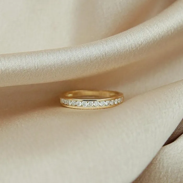 CIVAL Collective Rings 14k 14 Stone Moissanite Band