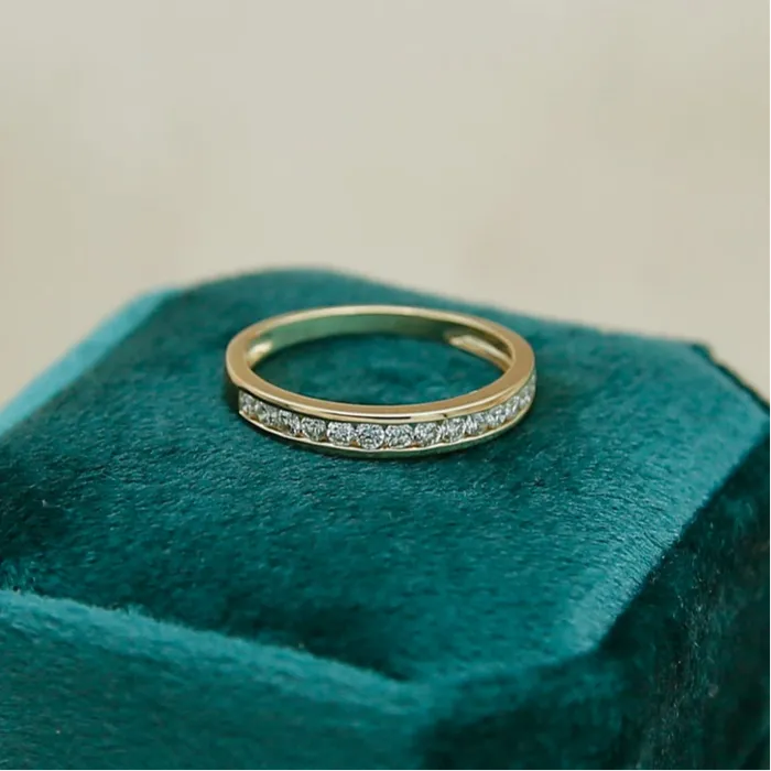 CIVAL Collective Rings 14k 14 Stone Moissanite Band