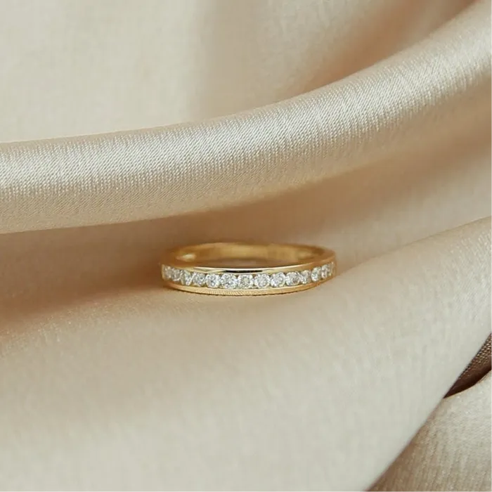 CIVAL Collective Rings 14k 14 Stone Moissanite Band