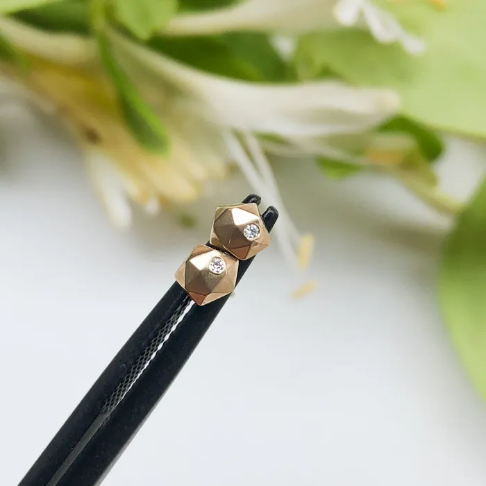 Corey Egan Earrings Gold Micro Fragment Diamond Stud Earrings