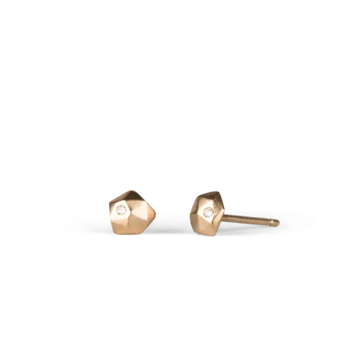 Corey Egan Earrings Gold Micro Fragment Diamond Stud Earrings