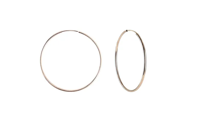 Crown Jewels Coin Earrings 14k Rose Gold Endless Hoop Earrings