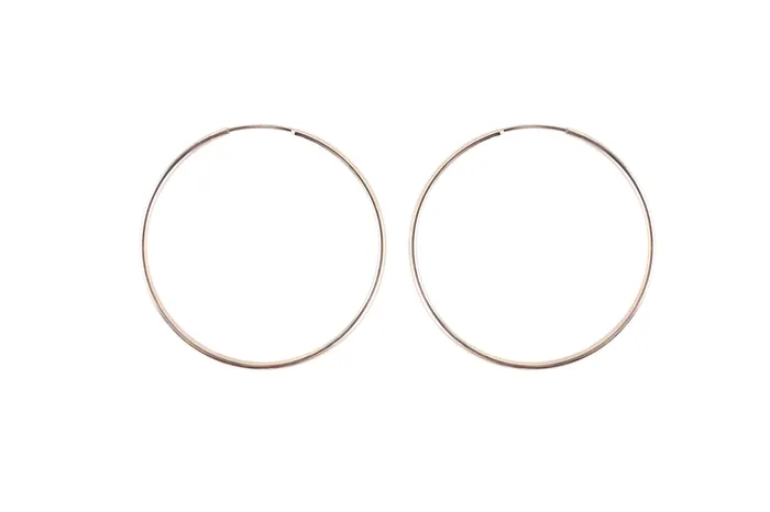 Crown Jewels Coin Earrings 14k Rose Gold Endless Hoop Earrings