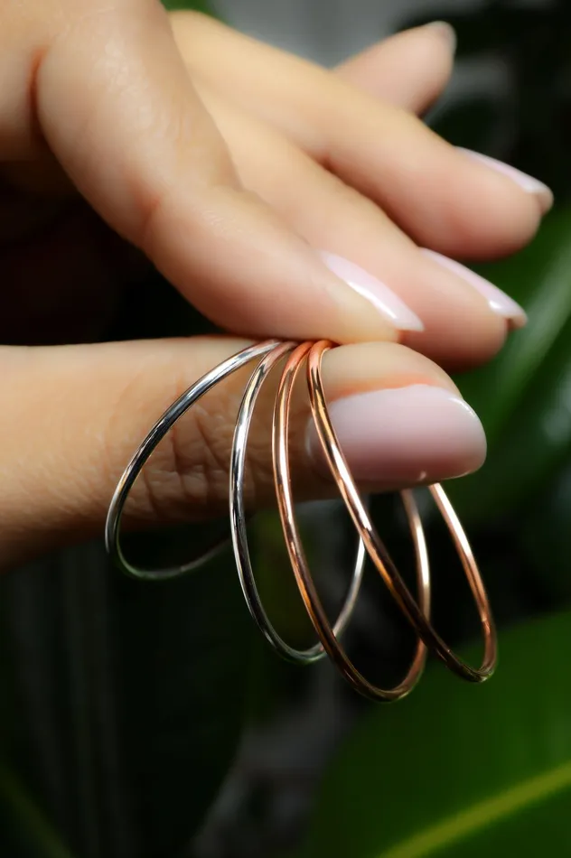 Crown Jewels Coin Earrings 14k Rose Gold Endless Hoop Earrings