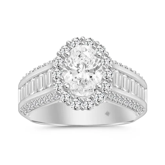 Crown Jewels Coin LADIES RING 3 34CT ROUNDOVALEMERALD DIAMOND 14K WHITE GOLD Rings Crown Jewels Coin LADIES RING 3 34CT ROUNDOVALEMERALD DIAMOND 14K WHITE GOLD Rings