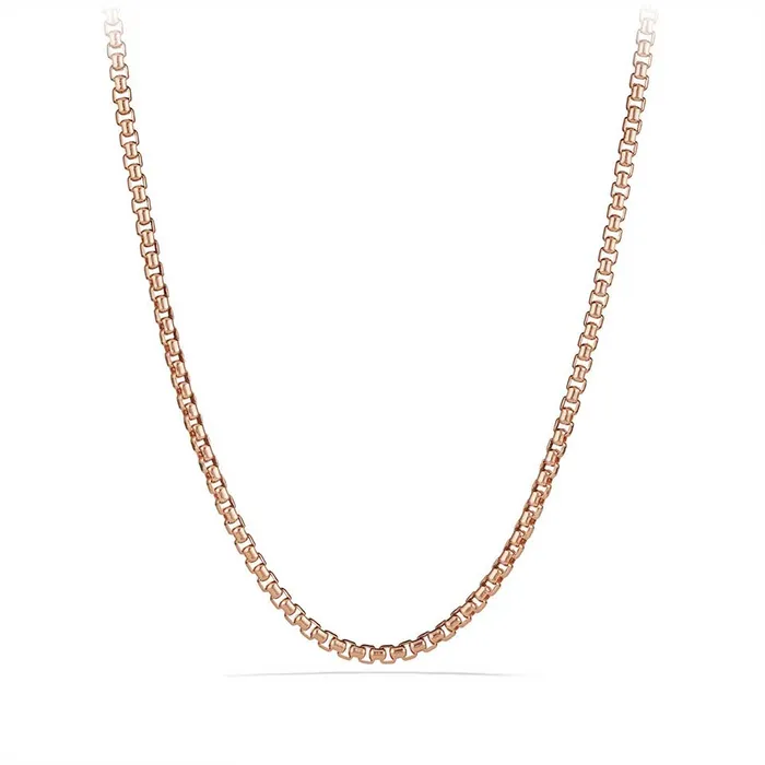David Yurman 24 Box Chain Necklace in 18K Rose Gold 34mm DAVID YURMAN INC Necklaces David Yurman 24 Box Chain Necklace in 18K Rose Gold 34mm DAVID YURMAN INC Necklaces