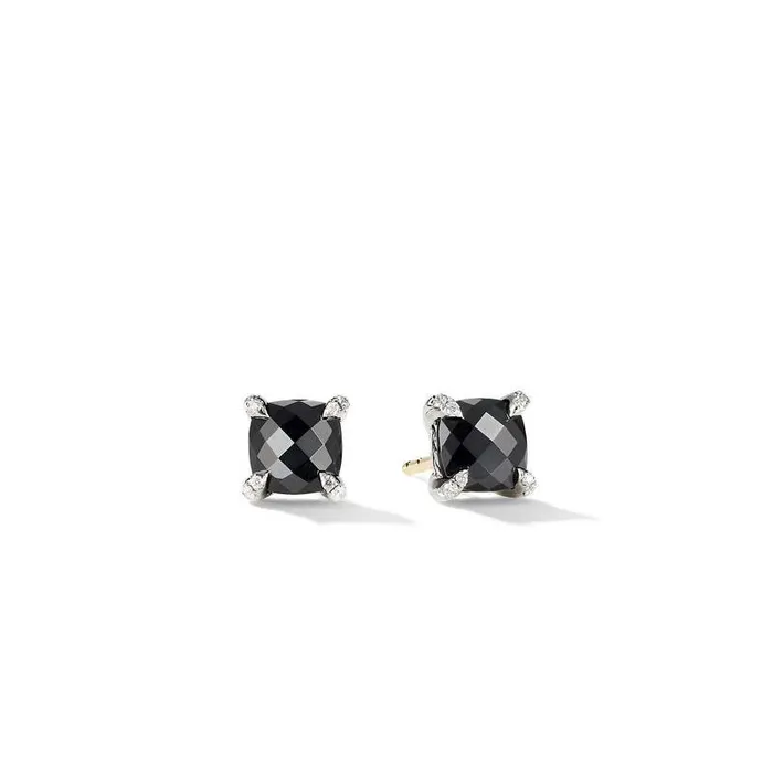 DAVID YURMAN INC David Yurman Chatelaine Stud Earrings with Black Onyx and Diamonds Earrings DAVID YURMAN INC David Yurman Chatelaine Stud Earrings with Black Onyx and Diamonds Earrings