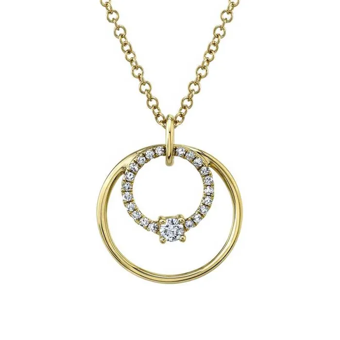 Diamond Embrace Circle Necklace SHY CREATION Necklaces