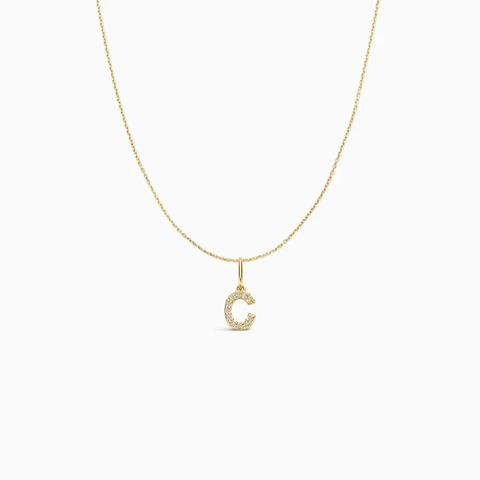 Diamond Initial Necklace Set Eline Rosina Necklaces
