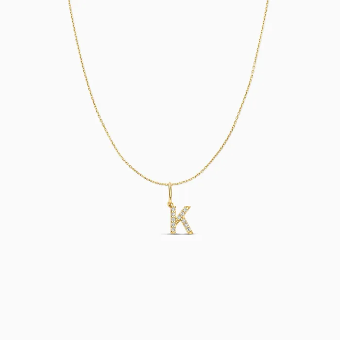 Diamond Initial Necklace Set Eline Rosina Necklaces