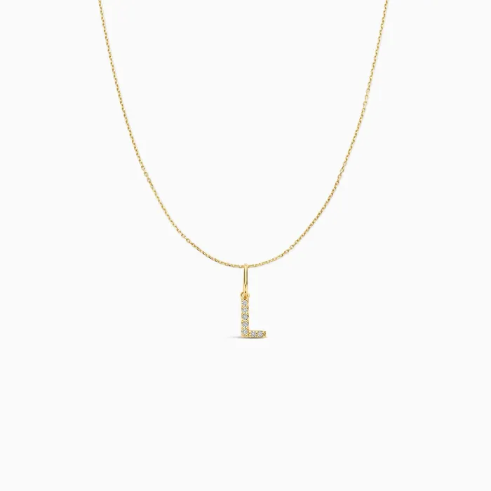 Diamond Initial Necklace Set Eline Rosina Necklaces