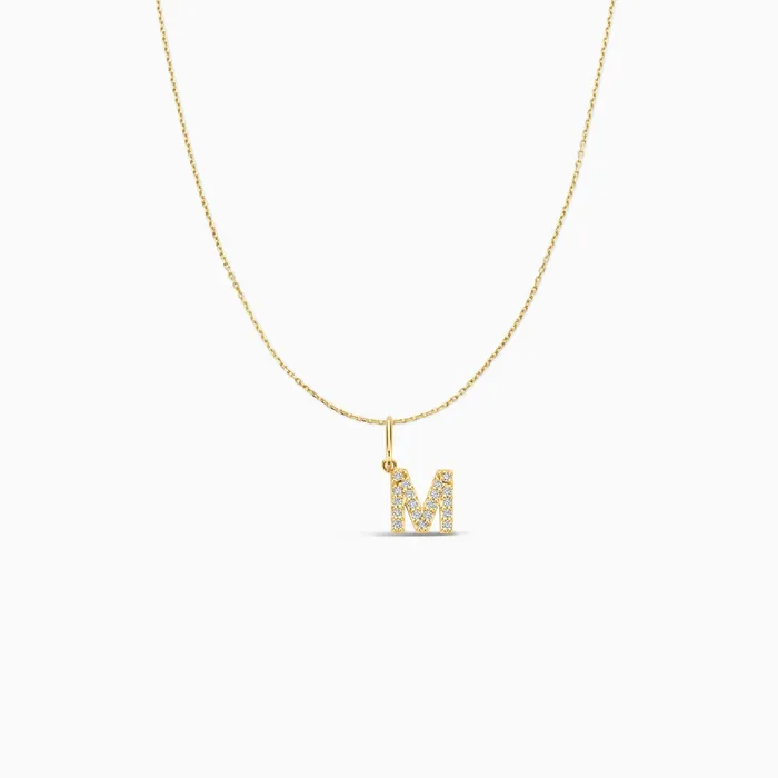 Diamond Initial Necklace Set Eline Rosina Necklaces