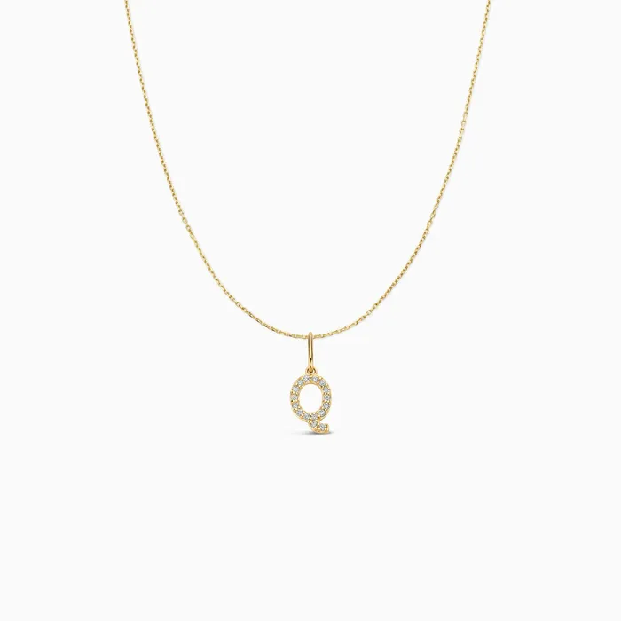 Diamond Initial Necklace Set Eline Rosina Necklaces