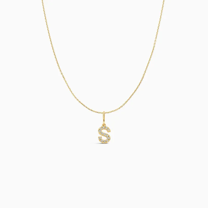 Diamond Initial Necklace Set Eline Rosina Necklaces