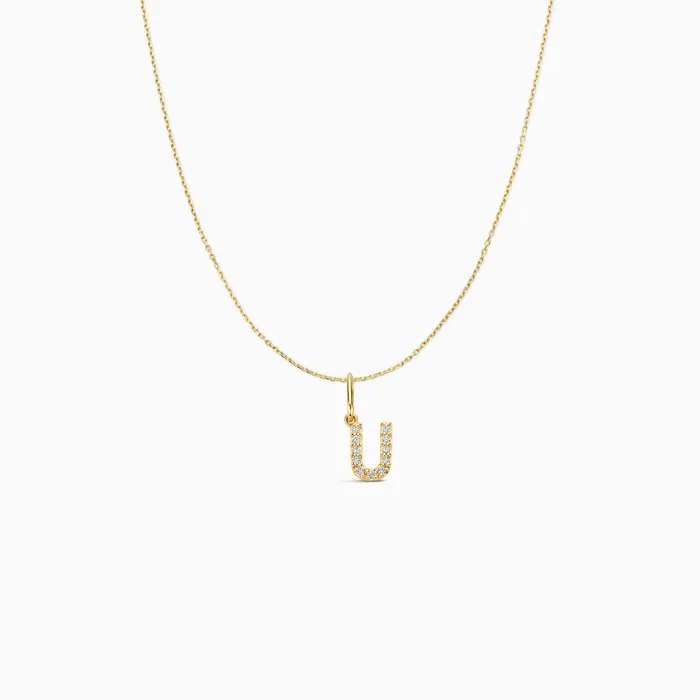 Diamond Initial Necklace Set Eline Rosina Necklaces