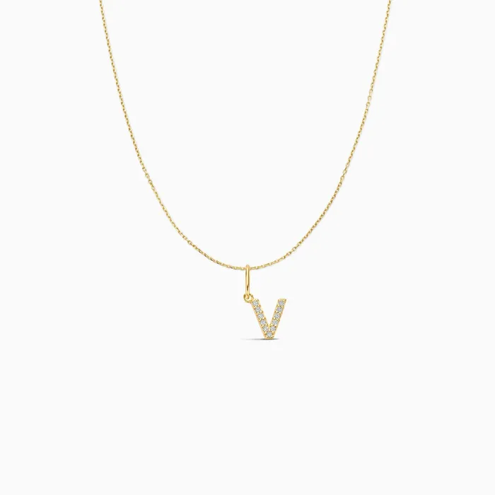 Diamond Initial Necklace Set Eline Rosina Necklaces