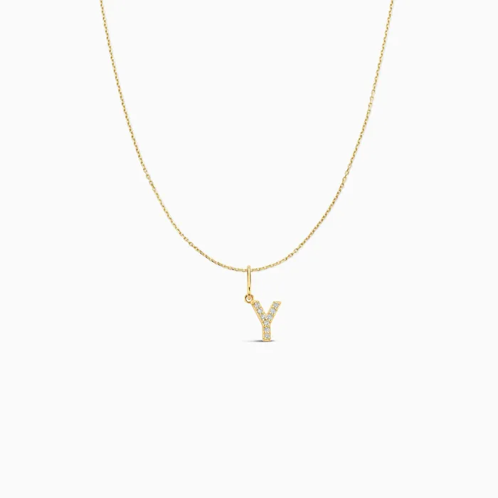 Diamond Initial Necklace Set Eline Rosina Necklaces