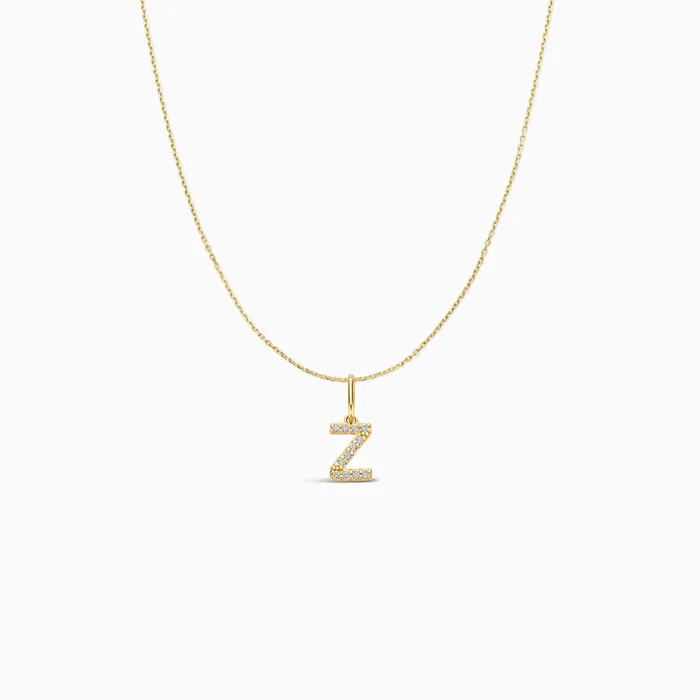 Diamond Initial Necklace Set Eline Rosina Necklaces