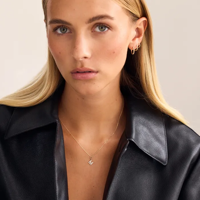 Diamond Initial Necklace Set Eline Rosina Necklaces