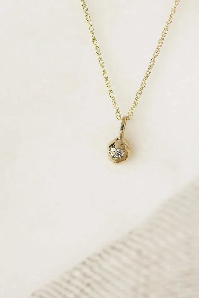 Diamond Pebble Necklace Lacee Alexandra Necklaces