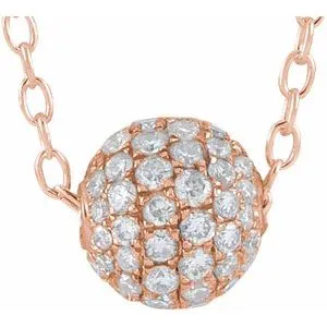 Disco Ball 38 CTW Natural Diamond Pav 6 mm 1618 Necklace 14K Rose Yellow White Gold Storyteller by Vintage Magnality Necklaces Disco Ball 38 CTW Natural Diamond Pav 6 mm 1618 Necklace 14K Rose Yellow White Gold Storyteller by Vintage Magnality Necklaces