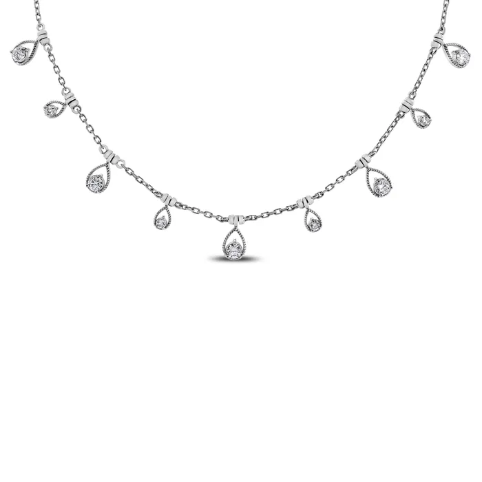 Drops of Jupiter Necklace 061 ct Diamonds in White Gold Beauvince Necklaces