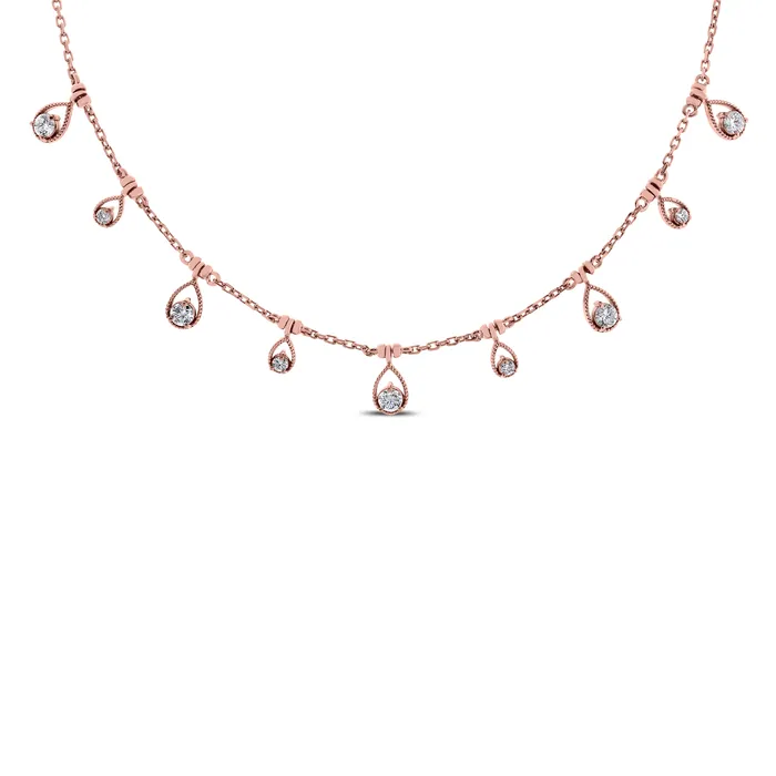 Drops of Jupiter Necklace 061 ct Diamonds in White Gold Beauvince Necklaces