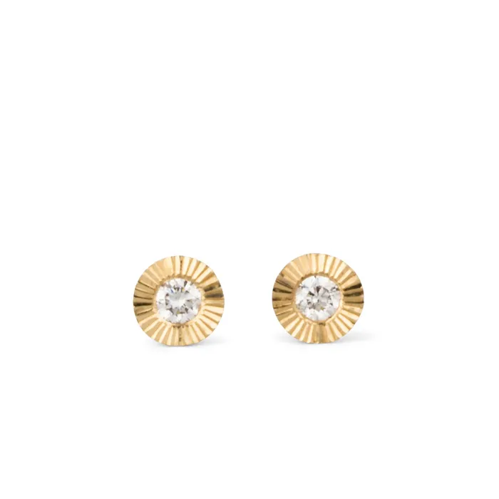 Earrings Corey Egan Small Aurora Diamond Stud Earring in Yellow Gold