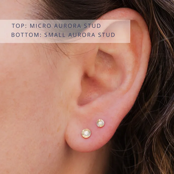Earrings Corey Egan Small Aurora Diamond Stud Earring in Yellow Gold