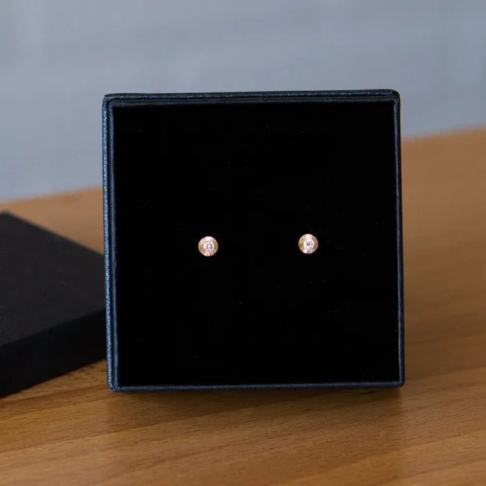 Earrings Corey Egan Small Aurora Diamond Stud Earring in Yellow Gold