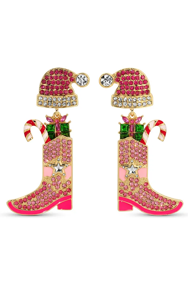 Earrings Eye Candy LA Ariel Cowgirl Boot Drop Earrings