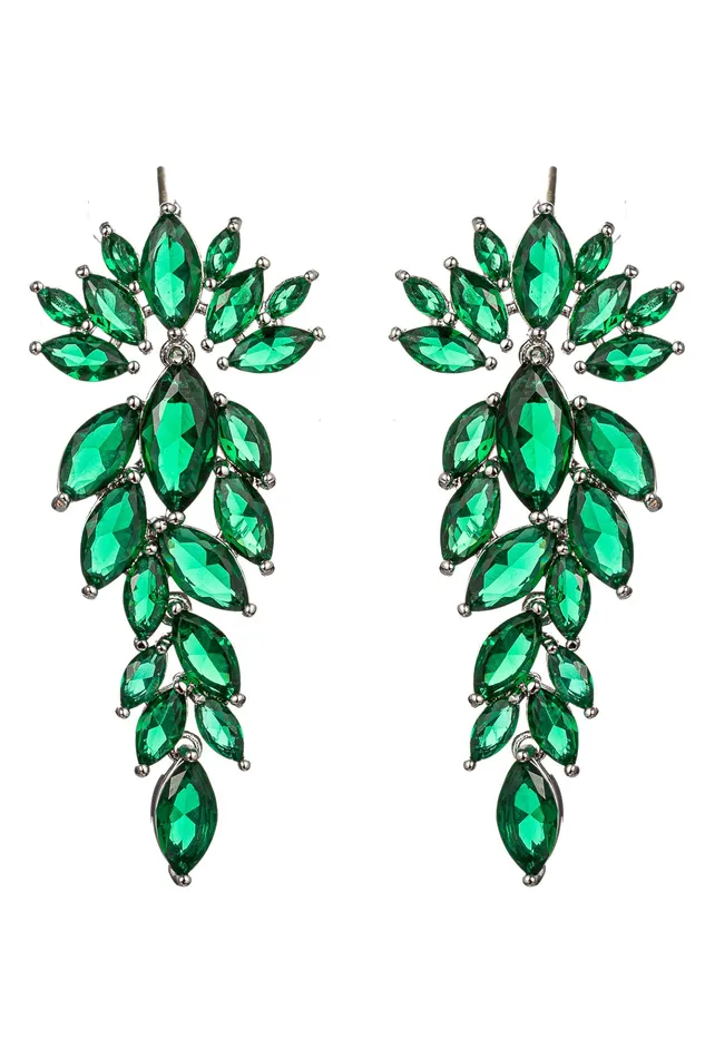 Earrings Eye Candy LA Diana Drop Earrings Green