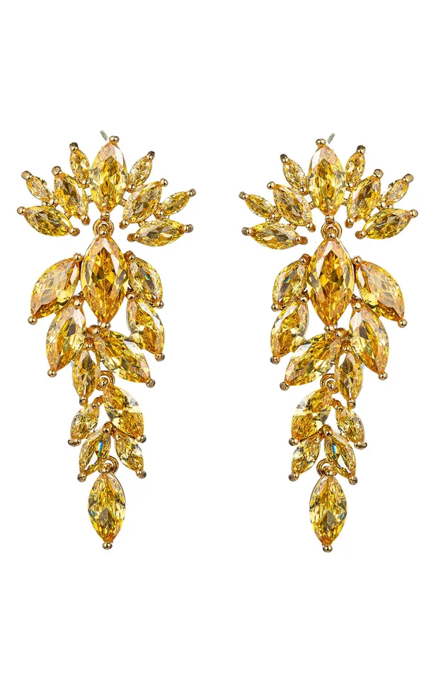 Earrings Eye Candy LA Diana Drop Earrings Green